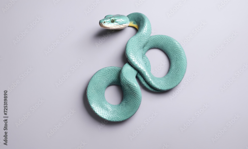 Fototapeta premium Fantasy Illustration of a wild snake. Digital art style wallpaper background.