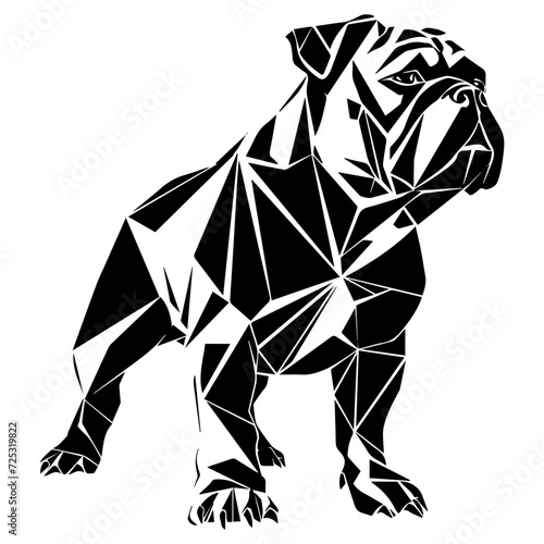 bulldog standing triangles, bulldog low polygon illustrations