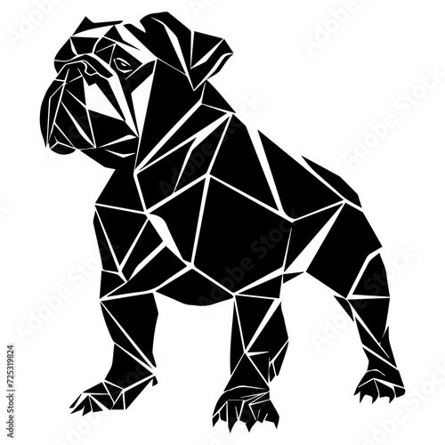 bulldog standing triangles, bulldog low polygon illustrations
