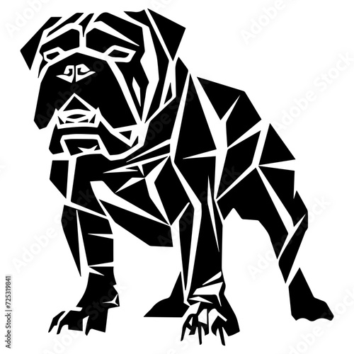 bulldog standing triangles, bulldog low polygon illustrations