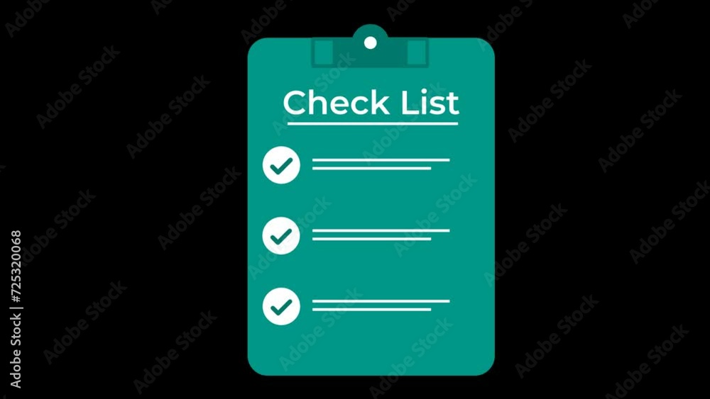 Checklist notepad Animation with transparent background Checklist notepad Animation with transparent background