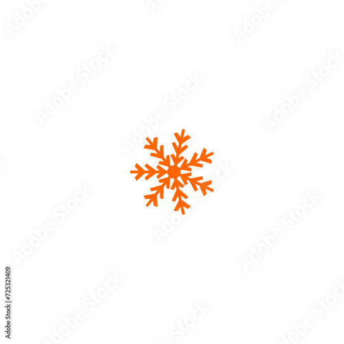 snow flake with orange color snow