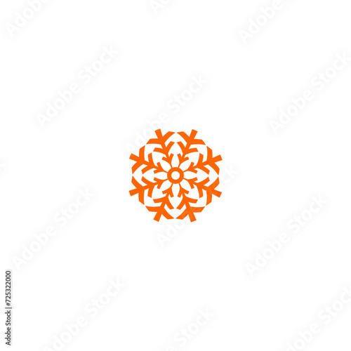 snow flake with orange color snow