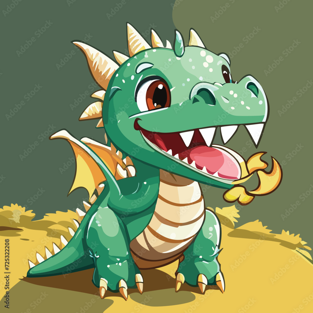 Fototapeta premium Cute baby dragon