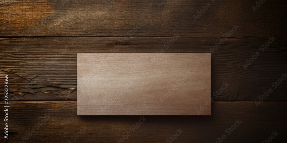 Empty business card on wooden background in dark ambiance Empty business card on wooden background in dark ambiance