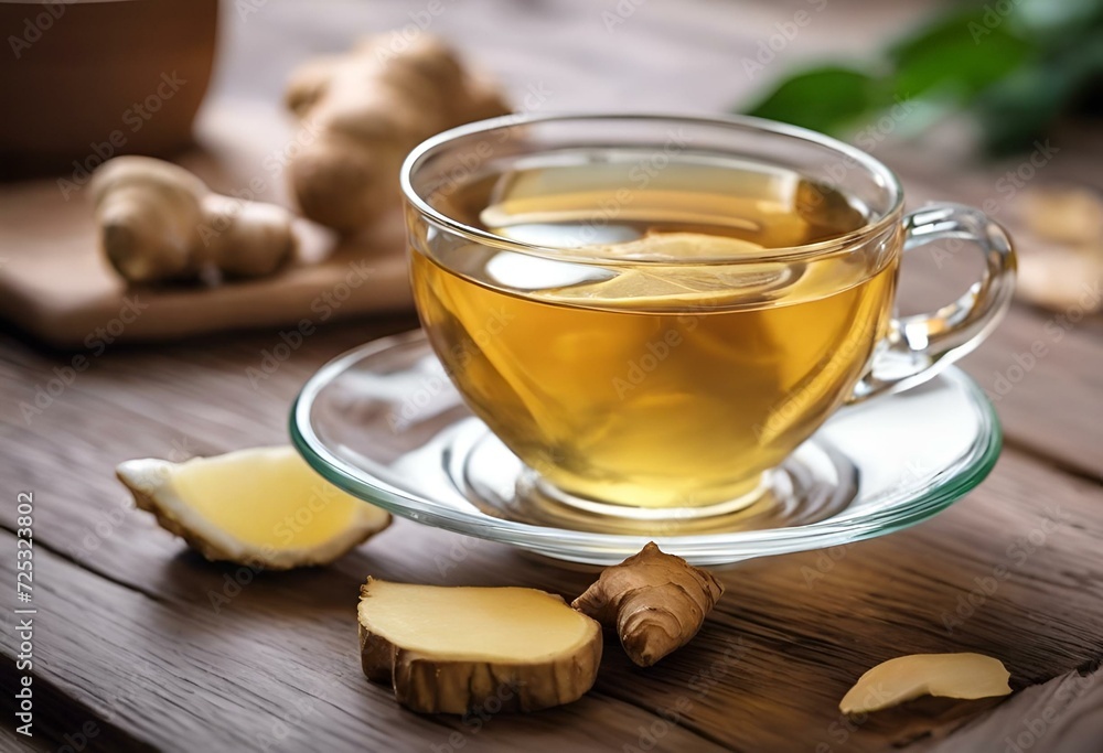 AI generated illustration of a cup of ginger tea AI generated illustration of a cup of ginger tea