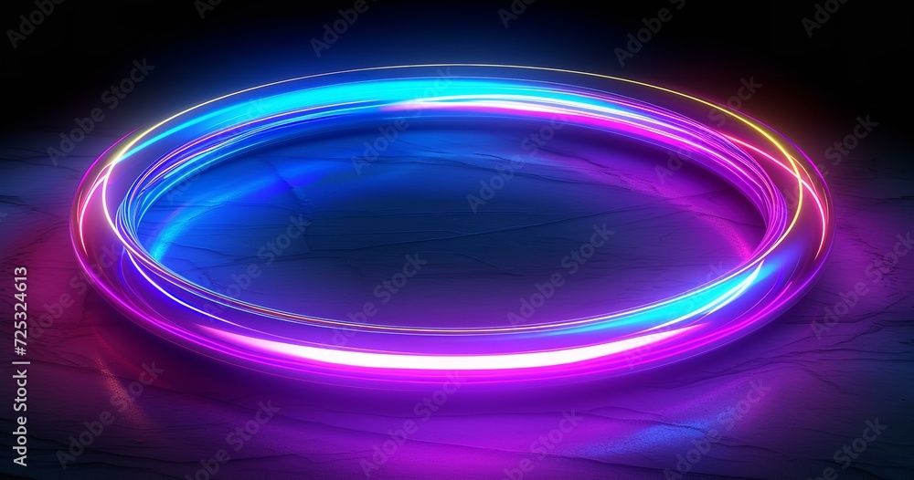 A portal of neon! A mesmerizing ring of glowing gas, its rainbow hues pulsating against a stark black backdrop A portal of neon! A mesmerizing ring of glowing gas, its rainbow hues pulsating against a stark black backdrop