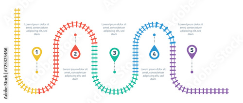 Railroad tracks, railway simple icon, rail track direction, train tracks colorful vector illustrations. Infographic elements, simple illustration on a white background.