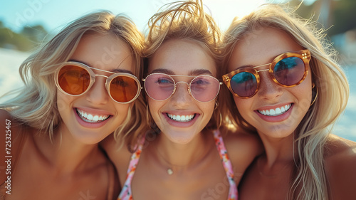 Drei Frauen am Strand