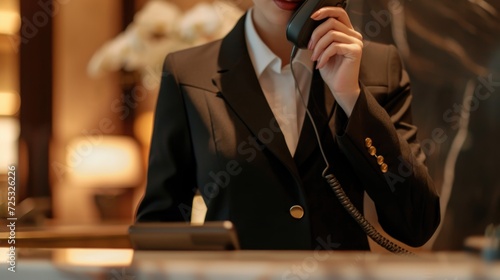 Hotel Receptionist on a Call photo