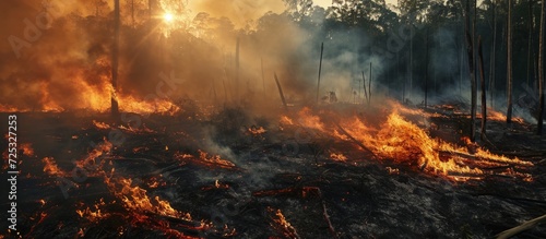 Illegal forest burning activities result in the burning of trees, forests, and wood.