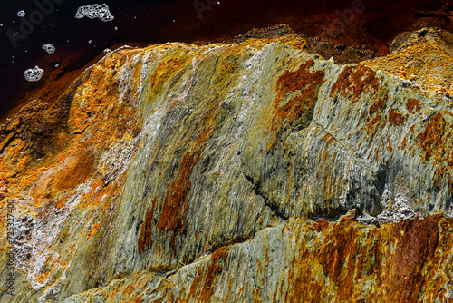 Cuadro en lienzo Textured Mineral Rocks at Rio Tinto, Huelva