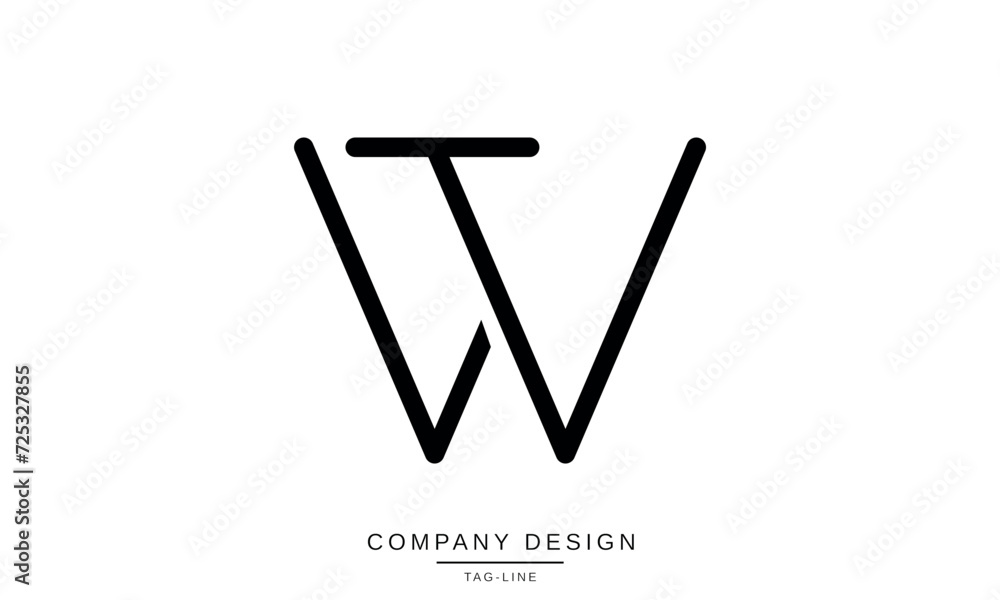 TW, WT, Abstract Letters Logo Monogram TW, WT, Abstract Letters Logo Monogram