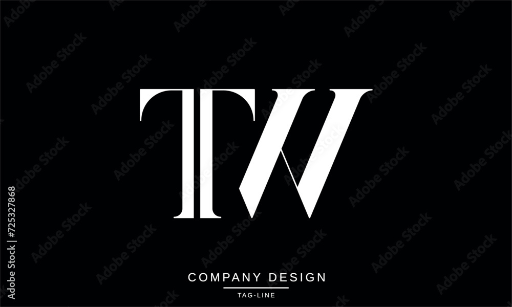 TW, WT, Abstract Letters Logo Monogram TW, WT, Abstract Letters Logo Monogram