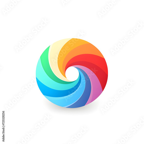 A multi color wheel on a white background 