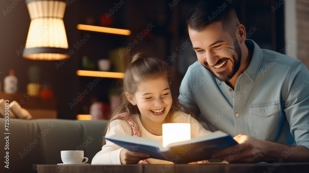 Father's day , Father read a book and teach , an Educate his daughter. bond, Love. Father's day , Father read a book and teach , an Educate his daughter. bond, Love.