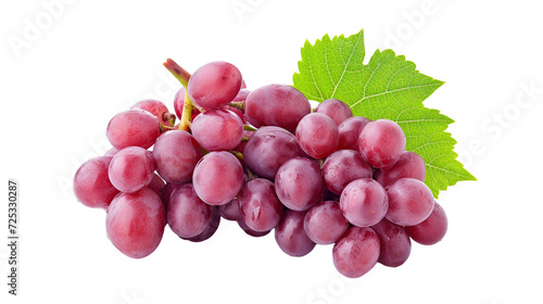 Fresh red grapes on transparent background