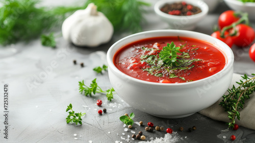 tomato soup with basil and garlic