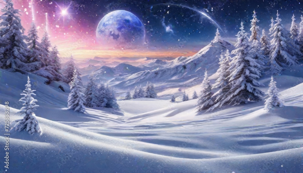 winter landscape with snow and trees winter landscape with snow and trees