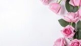 ピンクのバラと花びらの背景　Generative AI