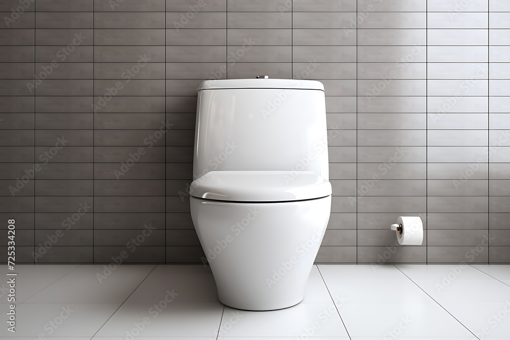 3d rendering of a white toilet in a classic room with white walls 3d rendering of a white toilet in a classic room with white walls