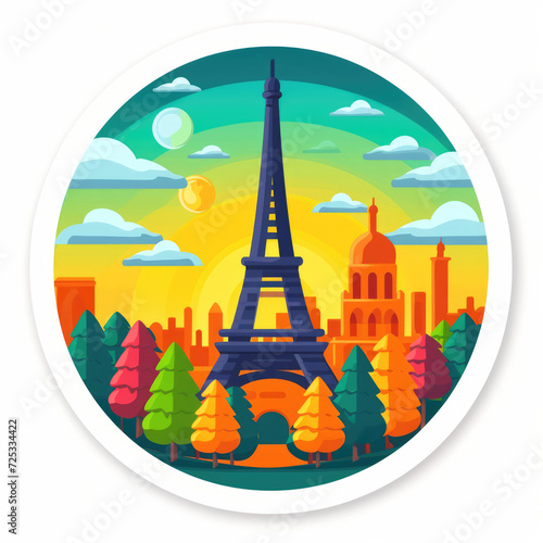 Paris travel stickers for print on demand or a t-shirt design concept