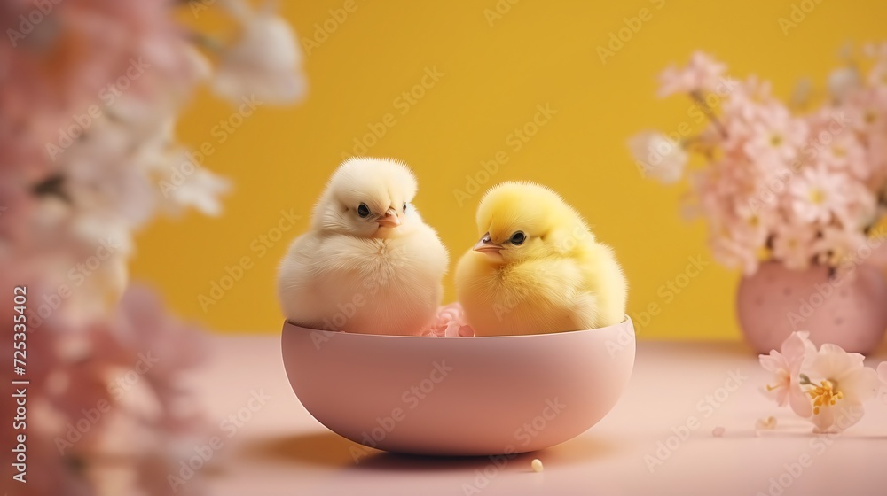 easter chicken and eggs,little yellow chickens, Easter animals, Easter clings, Easter card. congratulations