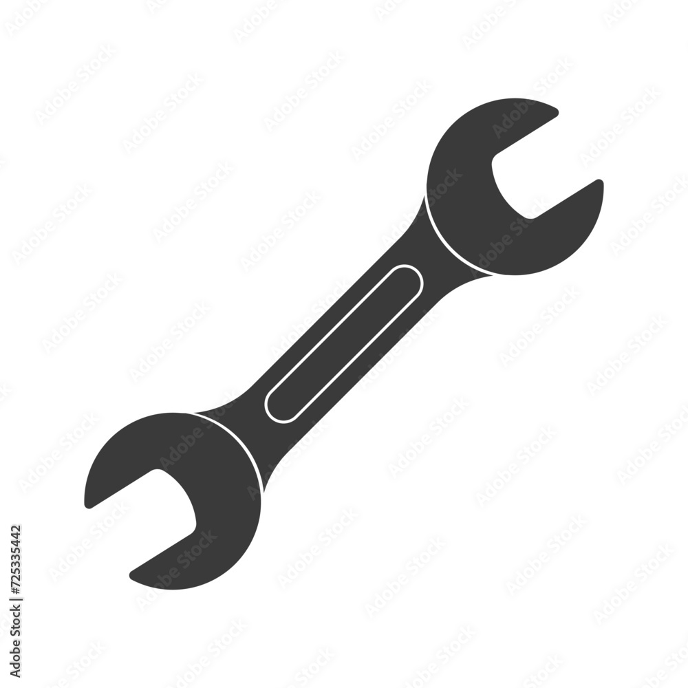 Wrench glyph icon isolated on white background.Vector illustration. Wrench glyph icon isolated on white background.Vector illustration.