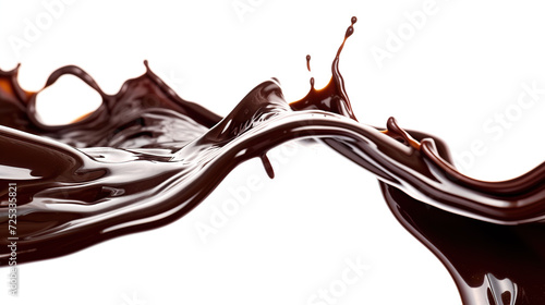 Splash of dark chocolate isolated on white background.