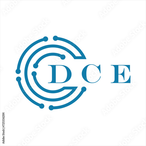 DCE letter design. DCE letter technology logo design on white background. DCE Monogram logo design for entrepreneur and business photo