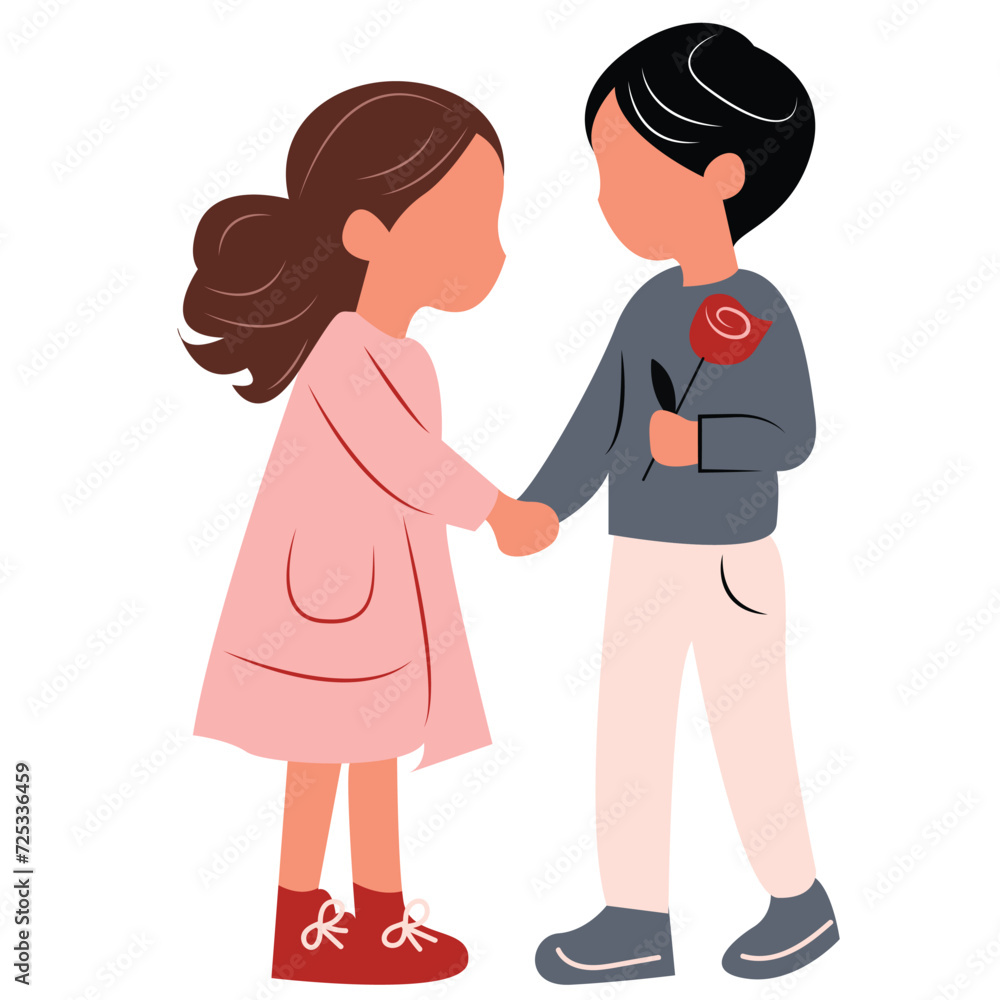 Fototapeta premium happy couple in love vector illustration Valentine's day