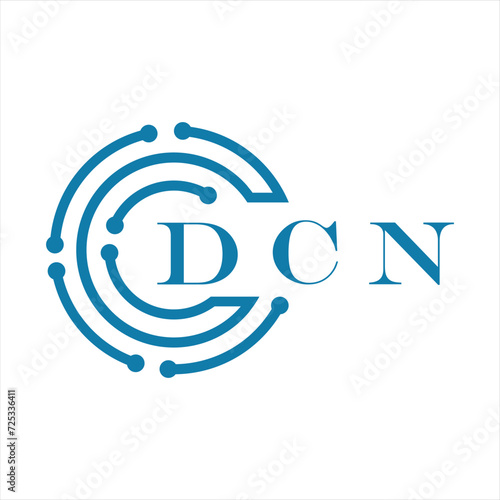 DCN letter design. DCN letter technology logo design on white background. DCN Monogram logo design for entrepreneur and business photo