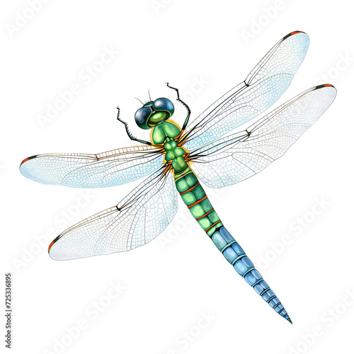 AI-generated watercolor clipart of a Dragonfly Clipart illustration. Isolated elements on a white background. © beyouenked