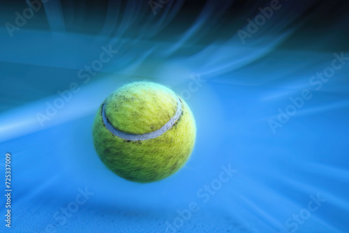 tennis ball ace strike on a blue court in motion blur © arhendrix