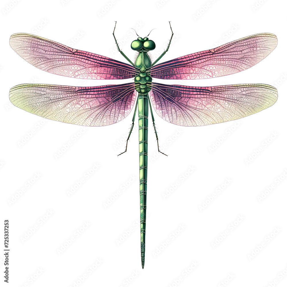 AI-generated watercolor clipart of a Dragonfly Clipart illustration. Isolated elements on a white background. AI-generated watercolor clipart of a Dragonfly Clipart illustration. Isolated elements on a white background.