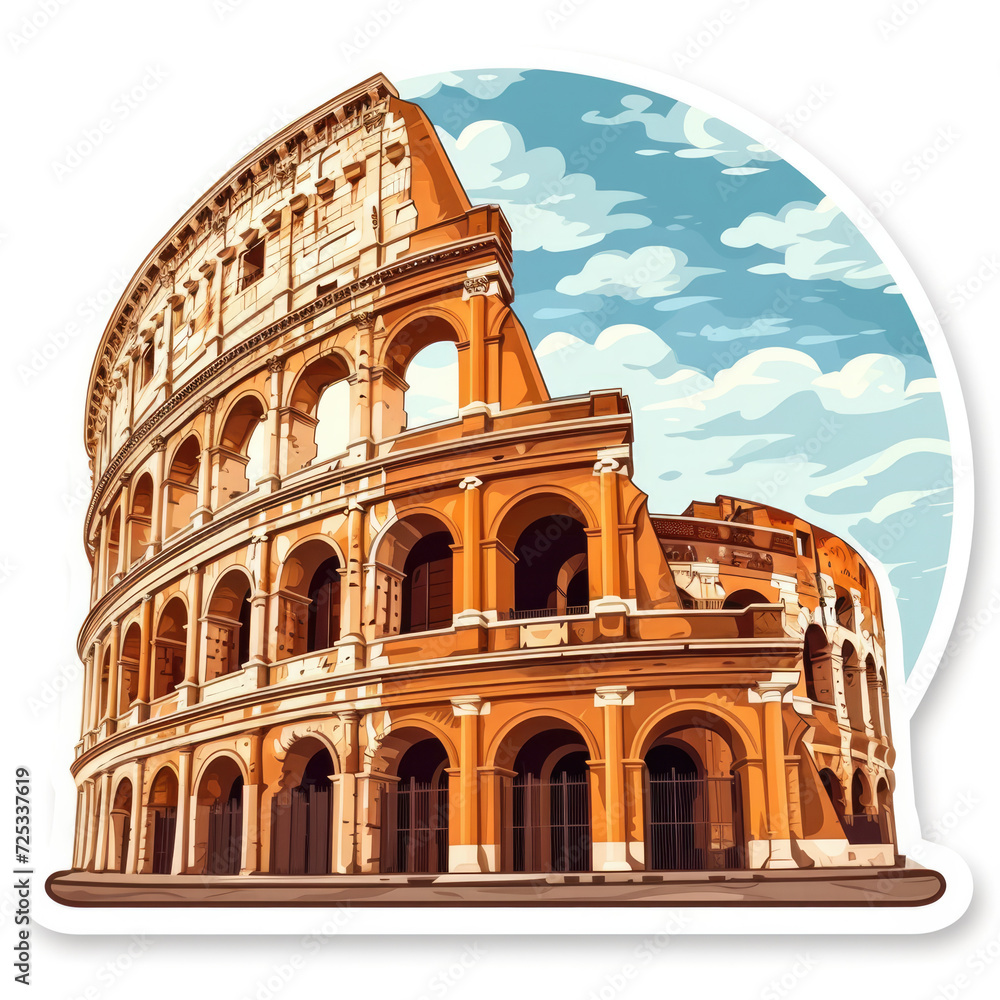 Rome travel stickers for print on demand or a t-shirt design concept
