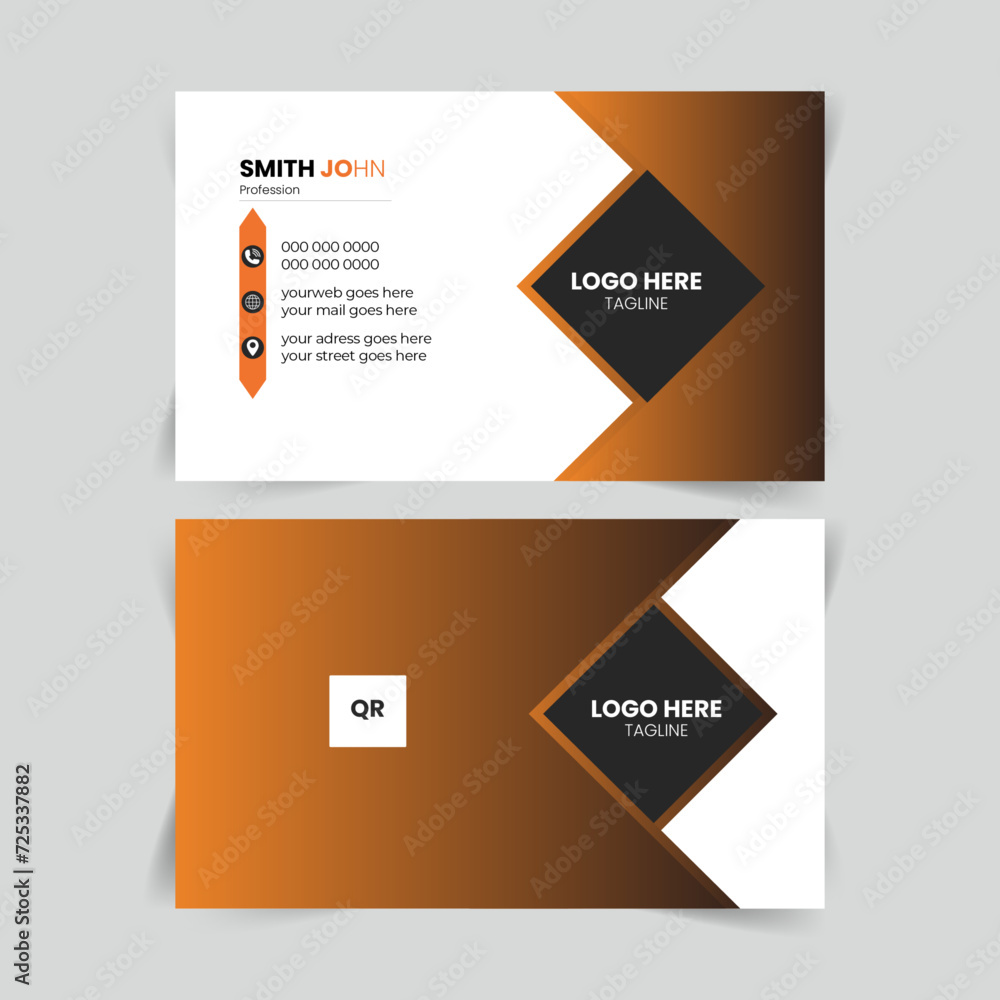 RGB Minimalist Business Card Layout, business card design . Modern name card and business card, Double-sided creative business card template, Clean Design Business Card Layout