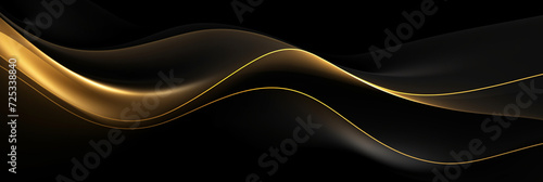 Black background with soft texture decorated with Shiny golden lines. black gold luxury background