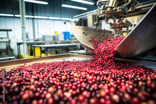 De-seeding Of Cherries in chia pudding factory.