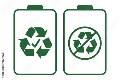 Recycleable and non recycleable batterys photo