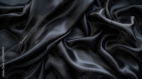 Black silk texture. Generative AI