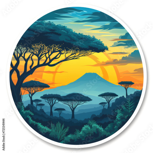 Africa travel theme stickers for print on demand or a t-shirt design concept photo