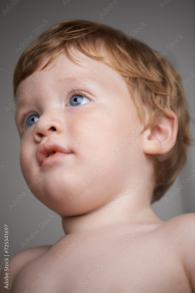 Boy, little child and thinking for development and growth in the future at home. Male baby, vision and redhead with face for childhood curiosity looking relaxed, adorable and cute in his house Boy, little child and thinking for development and growth in the future at home. Male baby, vision and redhead with face for childhood curiosity looking relaxed, adorable and cute in his house
