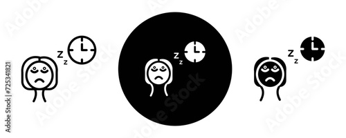 Sleep deprivation outline icon collection or set. Sleep deprivation Thin vector line art
