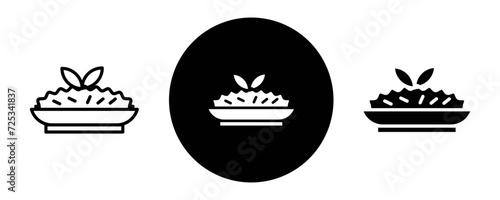 Risotto outline icon collection or set. Risotto Thin vector line art