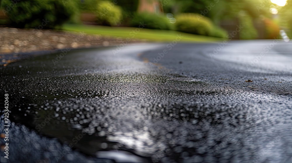 Fototapeta premium Driveway sealant application. Generative AI