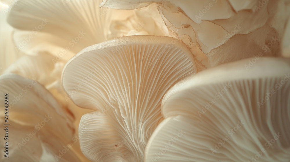 Oyster Mushroom Texture Closeup Oyster Mushroom Texture Closeup