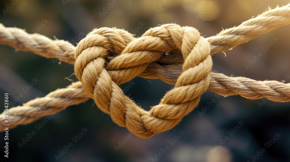 Heart knot rope. Generative AI Heart knot rope. Generative AI