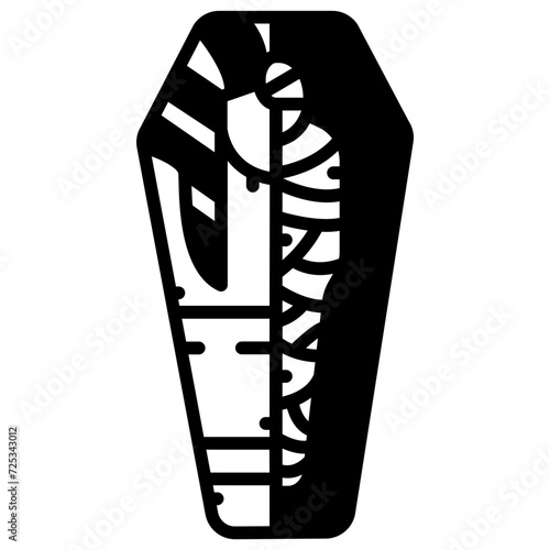 Mummy glyph and line vector illustration