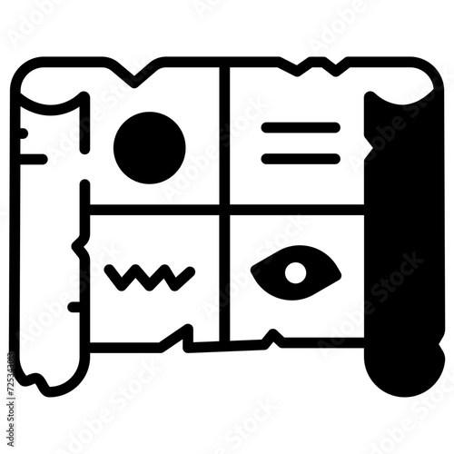 Papyrus glyph and line vector illustration